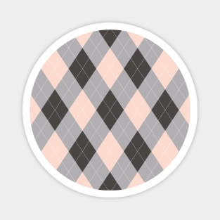 Preppy Pink And Gray Argyle Magnet